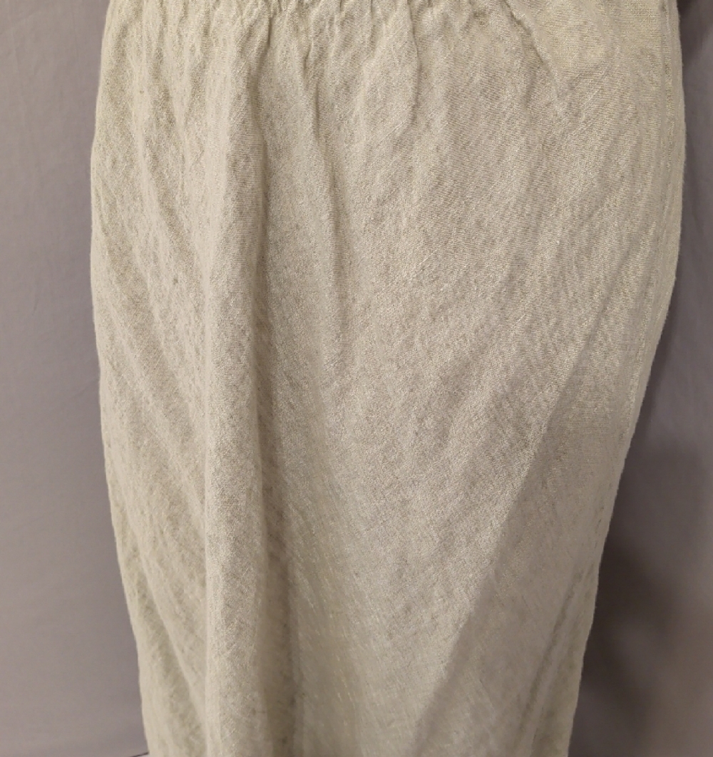 Flax 100% Linen 38" Long Skirt Bias Cut Sage Green Neutral Natural Fiber - Picture 2 of 9